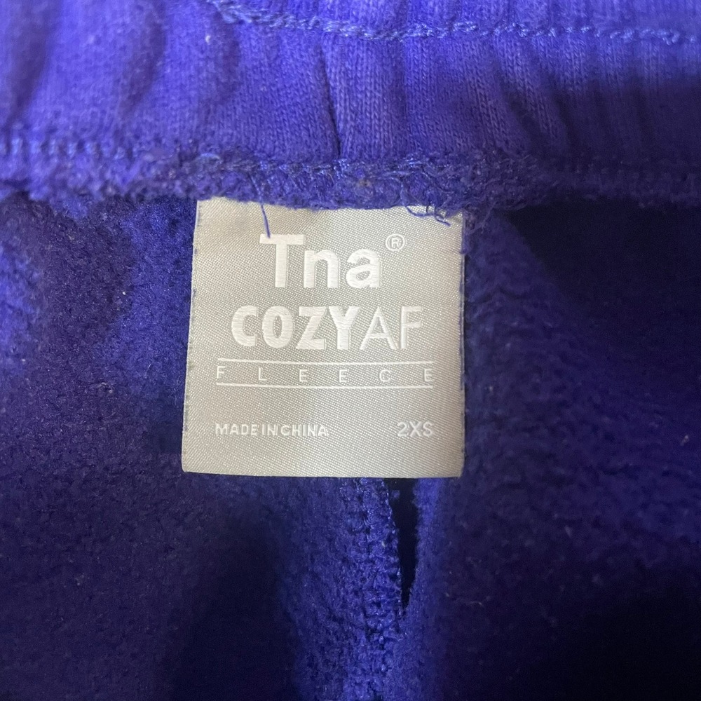 Tna Cozy AF Fleece Sweatpants Women 2XS Purple Joggers‎ High Rise Elastic Waist - Picture 2 of 8